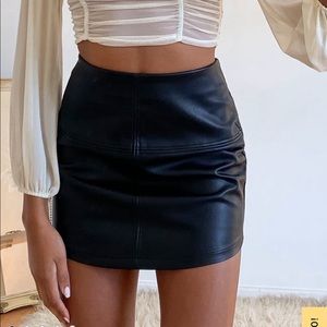 NWT Vegan leather black mini skirt